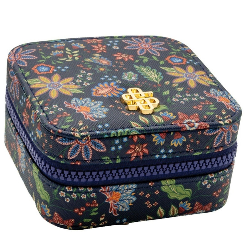 Simply Southern Navy Floral Jewelry Organizer Travel Case Zipper Closure‎ NWT